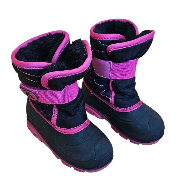 Kamik Snowbug Winter Snow Boots Pink Black Toddler Girl 8 - Picture 2 of 7